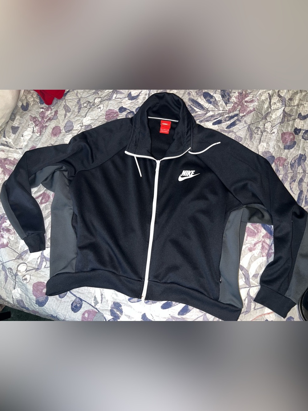 Nike Black and White Performance Zip-Up Jacket